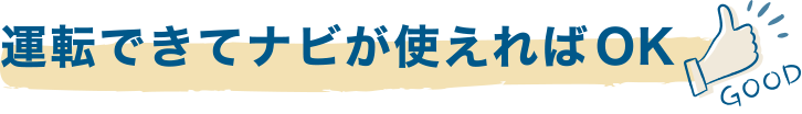 運転できてナビが使えればOK
